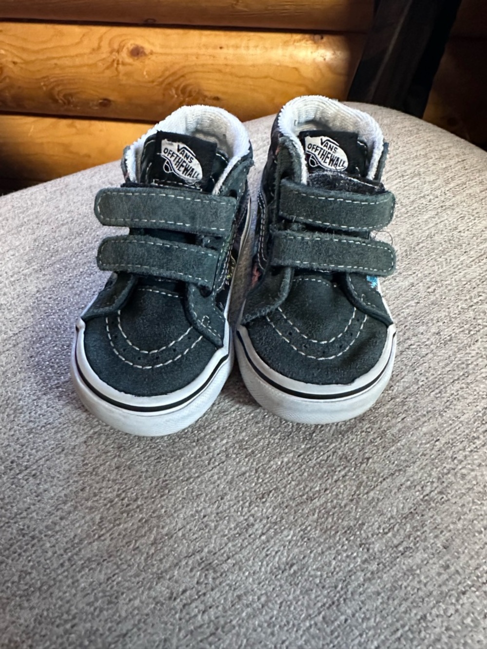 Vans Kids' Dark Green Suede Velcro Sneakers